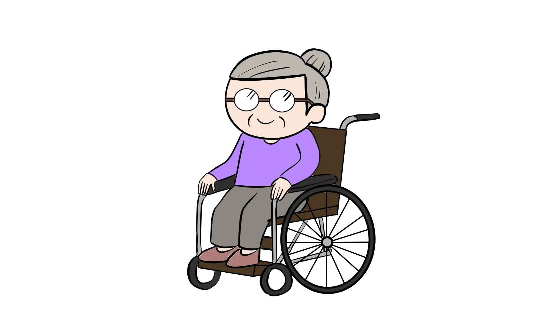 車椅子のおばあさん