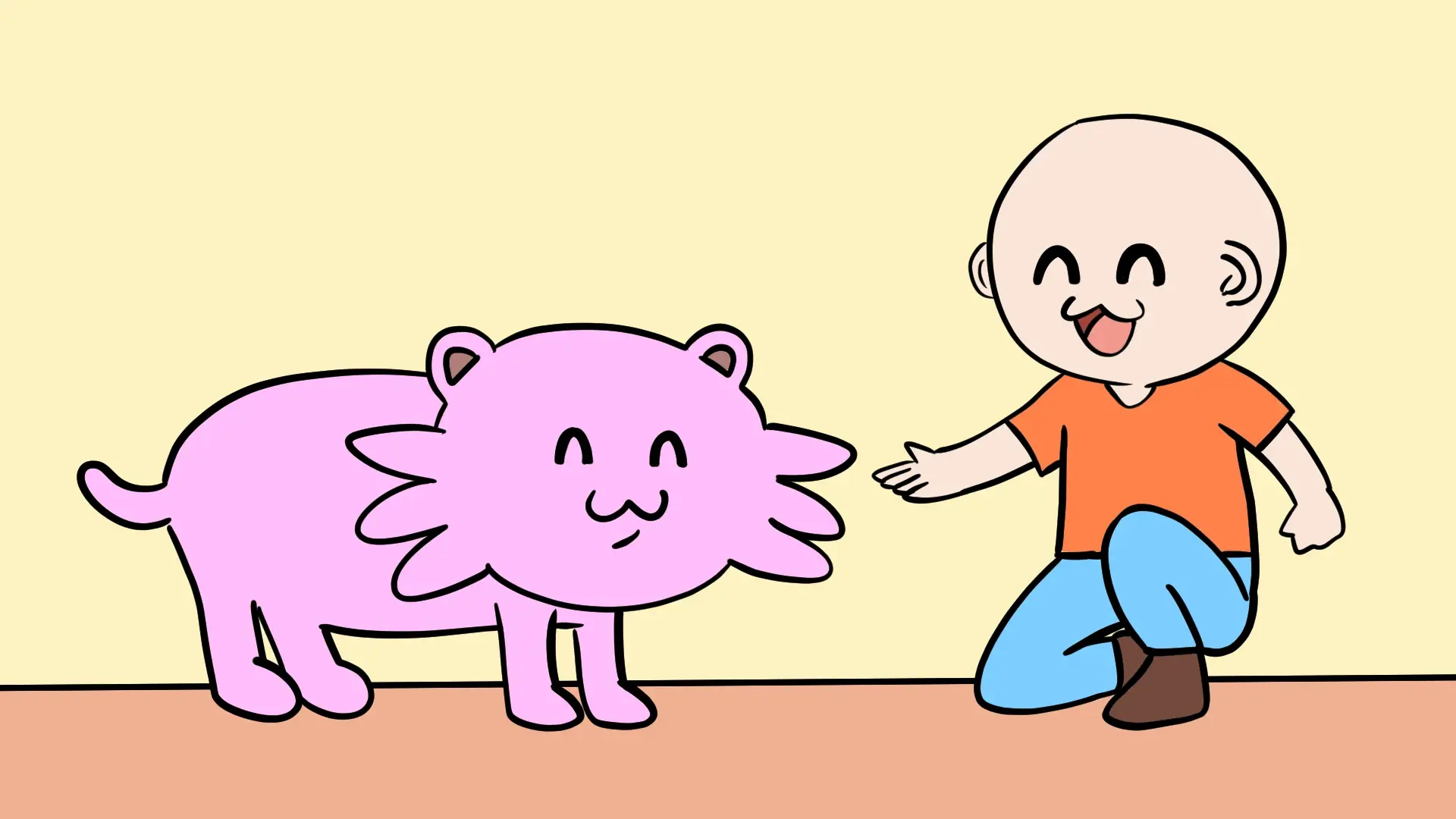 お手をする飼い主