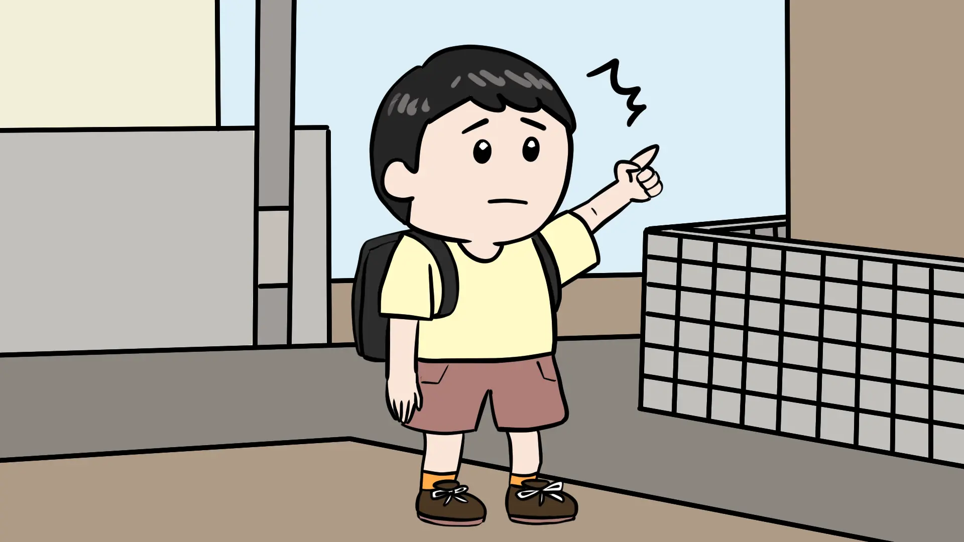 声をかける小学生①