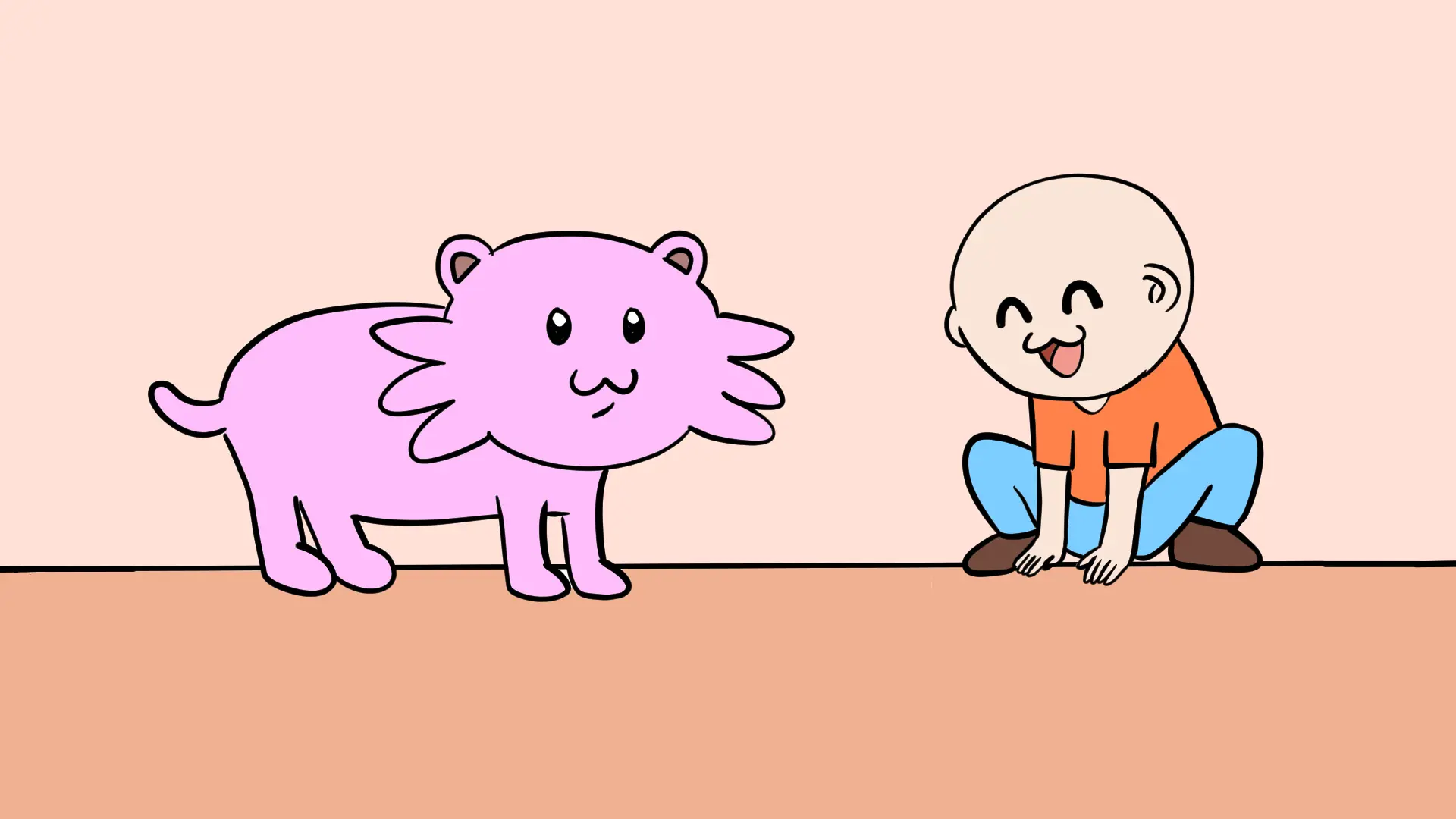 お座りを教えようとする飼い主