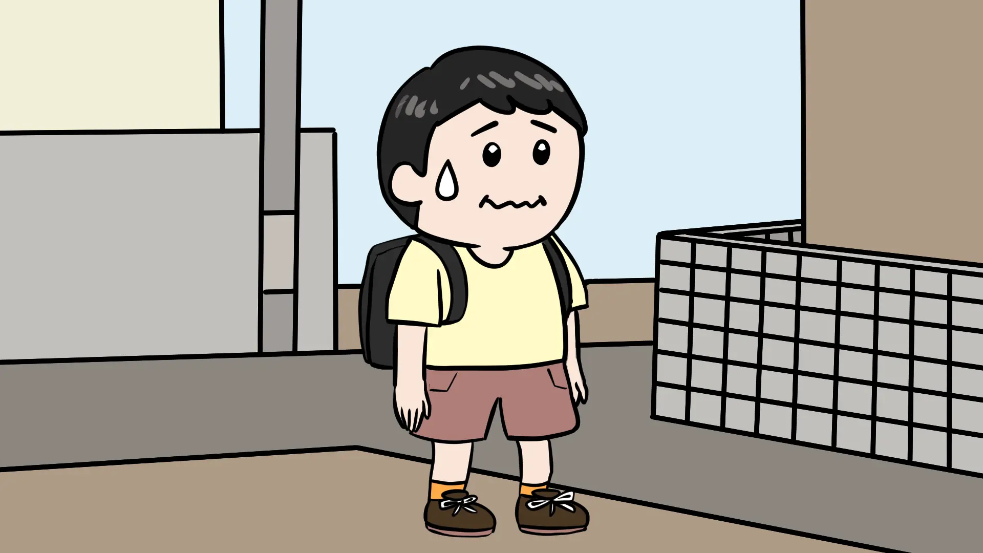 声をかける小学生②